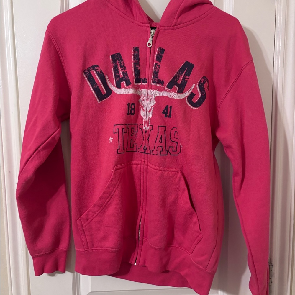 Dallas Tx zip up jacket in hot pink